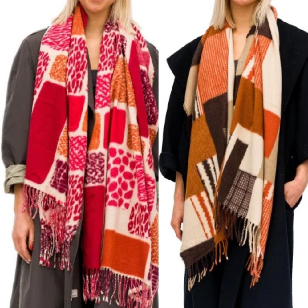 2 Colorful Fall Scarves
